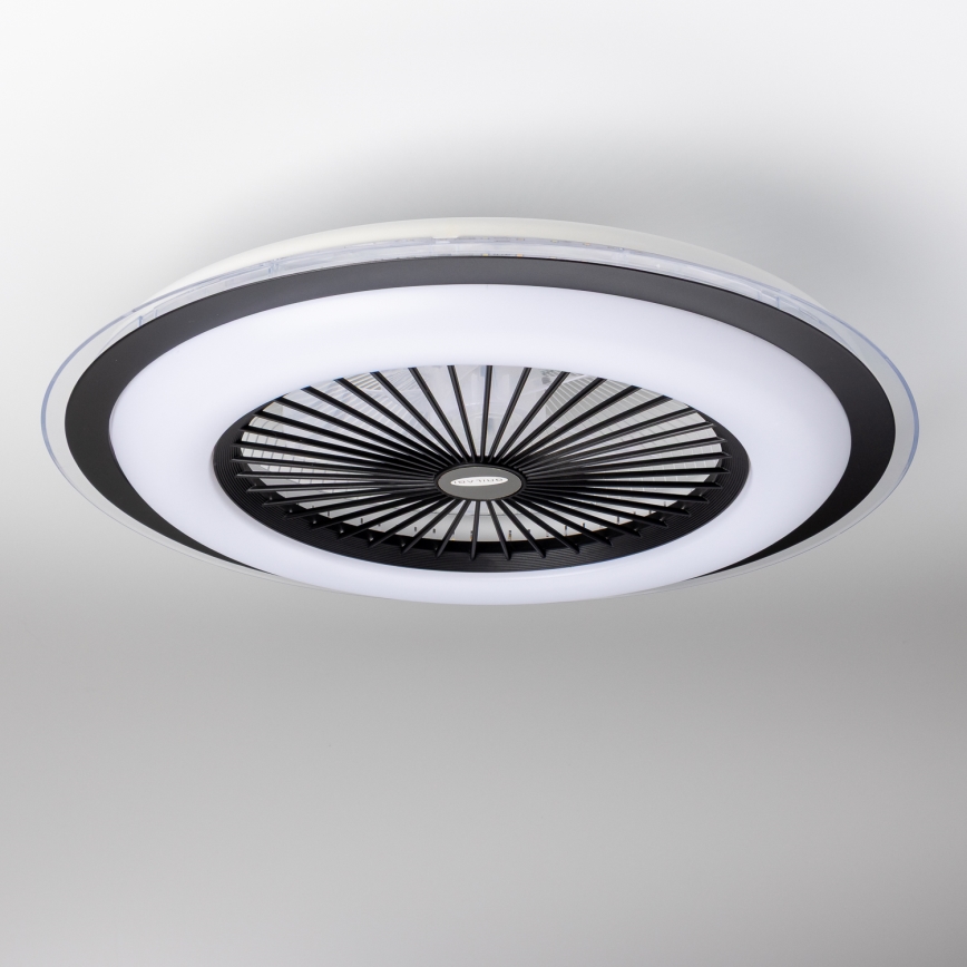 Brilagi - Lámpara LED regulable con ventilador RONDA LED/48W/230V 3000-6000K negro + control remoto