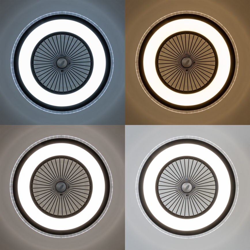 Brilagi - Lámpara LED regulable con ventilador RONDA LED/48W/230V 3000-6000K negro + control remoto