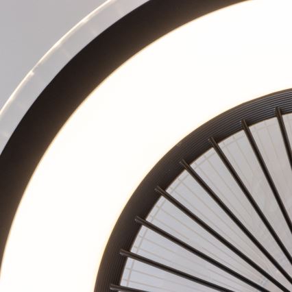 Brilagi - Lámpara LED regulable con ventilador RONDA LED/48W/230V 3000-6000K negro + control remoto