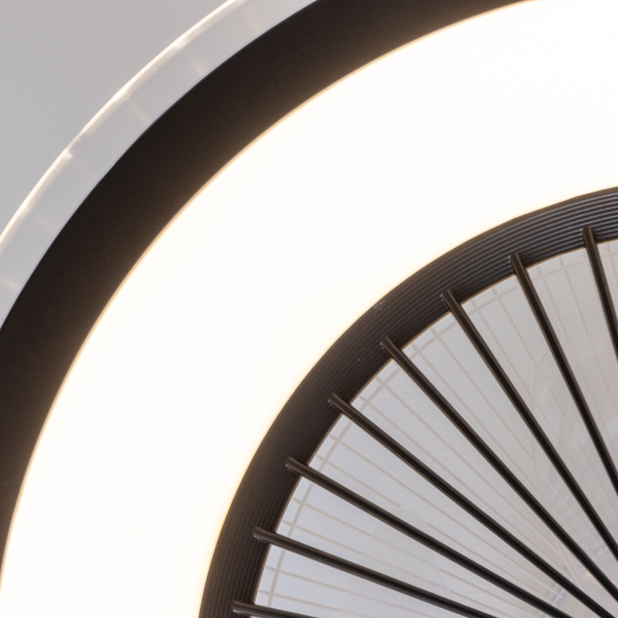 Brilagi - Lámpara LED regulable con ventilador RONDA LED/48W/230V 3000-6000K negro + control remoto