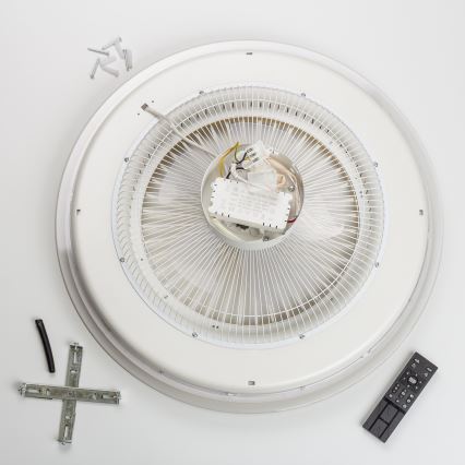 Brilagi - Lámpara LED regulable con ventilador RONDA LED/48W/230V 3000-6000K plata + control remoto