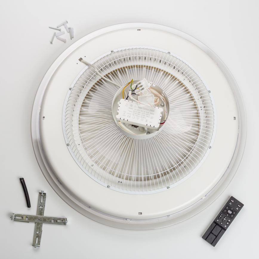 Brilagi - Lámpara LED regulable con ventilador RONDA LED/48W/230V 3000-6000K plata + control remoto