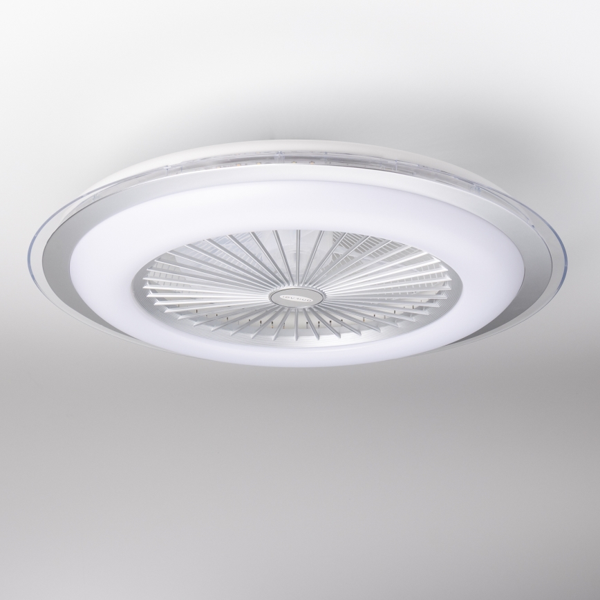 Brilagi - Lámpara LED regulable con ventilador RONDA LED/48W/230V 3000-6000K plata + control remoto