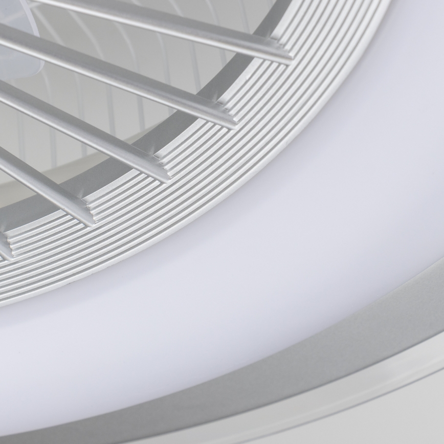 Brilagi - Lámpara LED regulable con ventilador RONDA LED/48W/230V 3000-6000K plata + control remoto