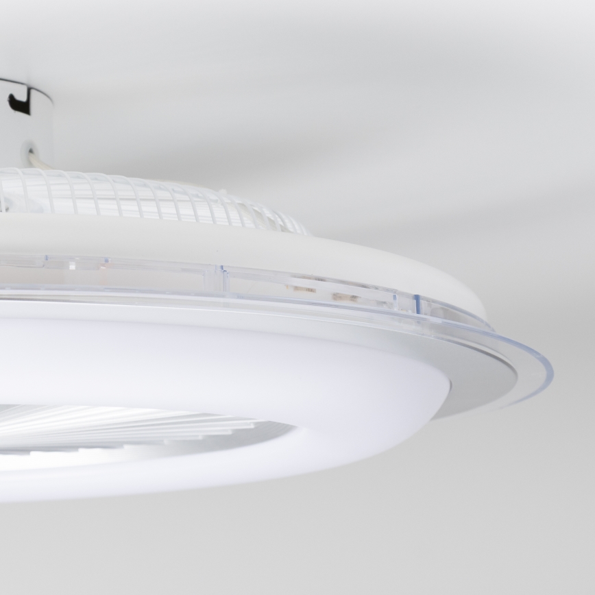 Brilagi - Lámpara LED regulable con ventilador RONDA LED/48W/230V 3000-6000K plata + control remoto