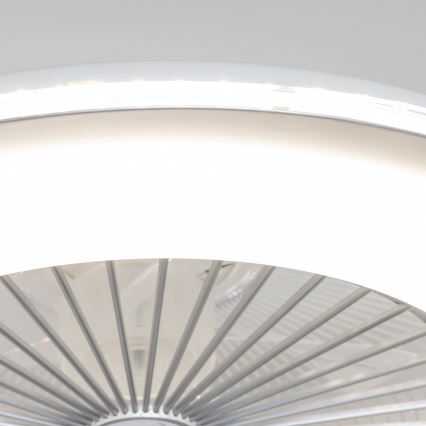 Brilagi - Lámpara LED regulable con ventilador RONDA LED/48W/230V 3000-6000K plata + control remoto