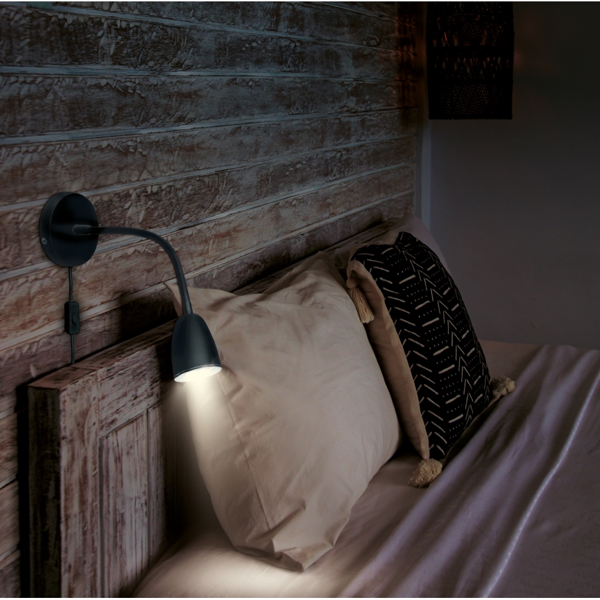 Brilagi - Lámpara LED regulable de pared pequeña LED/4W/230V negro