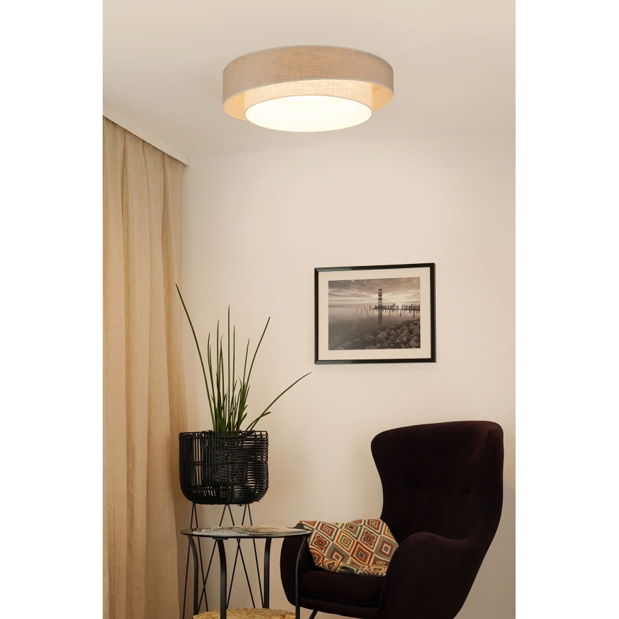 Brilagi - Plafón LED regulable DOVER SHINE LED/24W/230V 3000/4000/6500K gris/color crema + control remoto