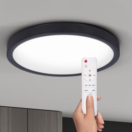 Brilagi - Plafón LED regulable ESTELA LED/48W/230V 3000-6500K ø 40 cm negro + control remoto