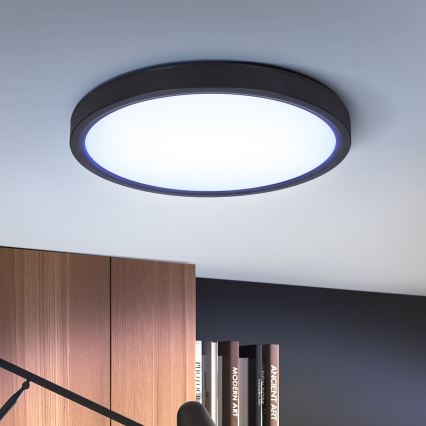 Brilagi - Plafón LED regulable ESTELA LED/48W/230V 3000-6500K ø 40 cm negro + control remoto