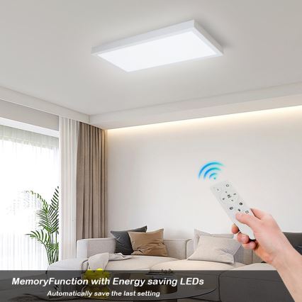 Brilagi - Luz de techo LED regulable para baño FRAME SMART LED/30W/230V 30x60 cm 3000-6000K IP44 blanco + control remoto