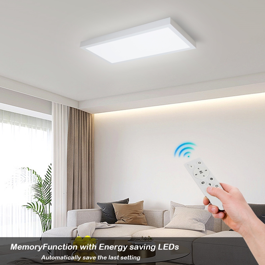 Brilagi - Luz de techo LED regulable para baño FRAME SMART LED/30W/230V 30x60 cm 3000-6000K IP44 blanco + control remoto