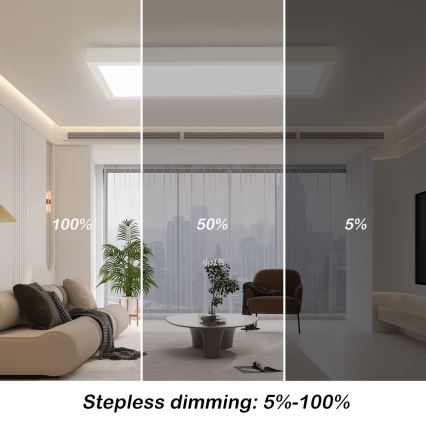 Brilagi - Luz de techo LED regulable para baño FRAME SMART LED/30W/230V 30x60 cm 3000-6000K IP44 blanco + control remoto