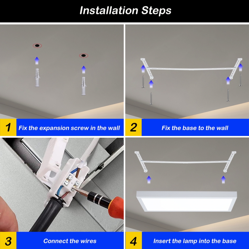 Brilagi - Luz de techo LED regulable para baño FRAME SMART LED/30W/230V 30x60 cm 3000-6000K IP44 blanco + control remoto