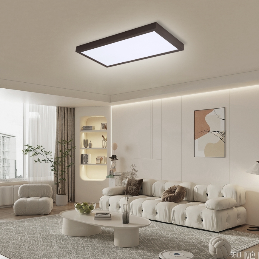 Brilagi - Luz de techo LED regulable para baño FRAME SMART LED/30W/230V 30x60 cm 3000-6000K  IP44 negro  + control remoto