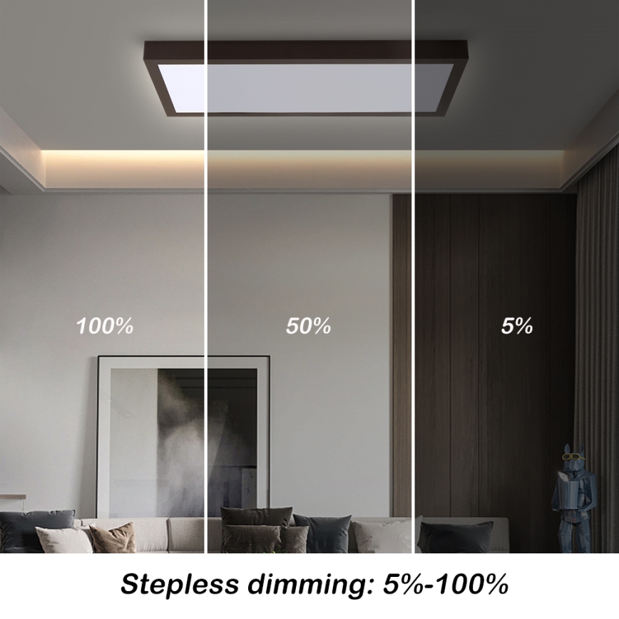 Brilagi - Luz de techo LED regulable para baño FRAME SMART LED/30W/230V 30x60 cm 3000-6000K  IP44 negro  + control remoto