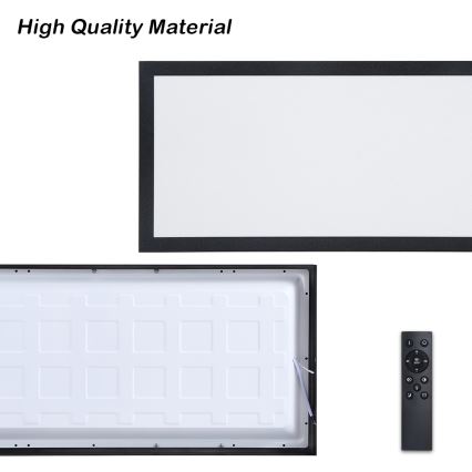 Brilagi - Luz de techo LED regulable para baño FRAME SMART LED/30W/230V 30x60 cm 3000-6000K  IP44 negro  + control remoto