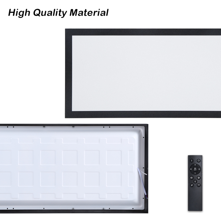 Brilagi - Luz de techo LED regulable para baño FRAME SMART LED/30W/230V 30x60 cm 3000-6000K  IP44 negro  + control remoto