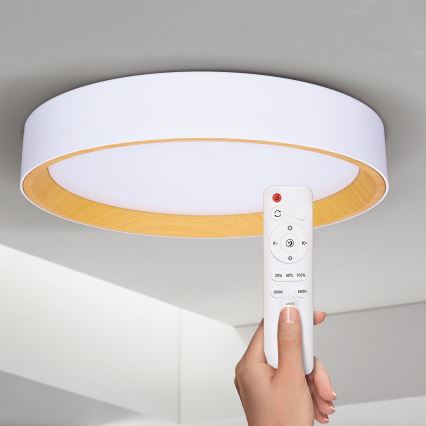 Brilagi - Plafón LED regulable LARIOS LED/60W/230V 3000-6500K ø 49 cm blanco + control remoto