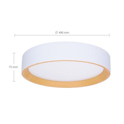 Brilagi - Plafón LED regulable LARIOS LED/60W/230V 3000-6500K ø 49 cm blanco + control remoto