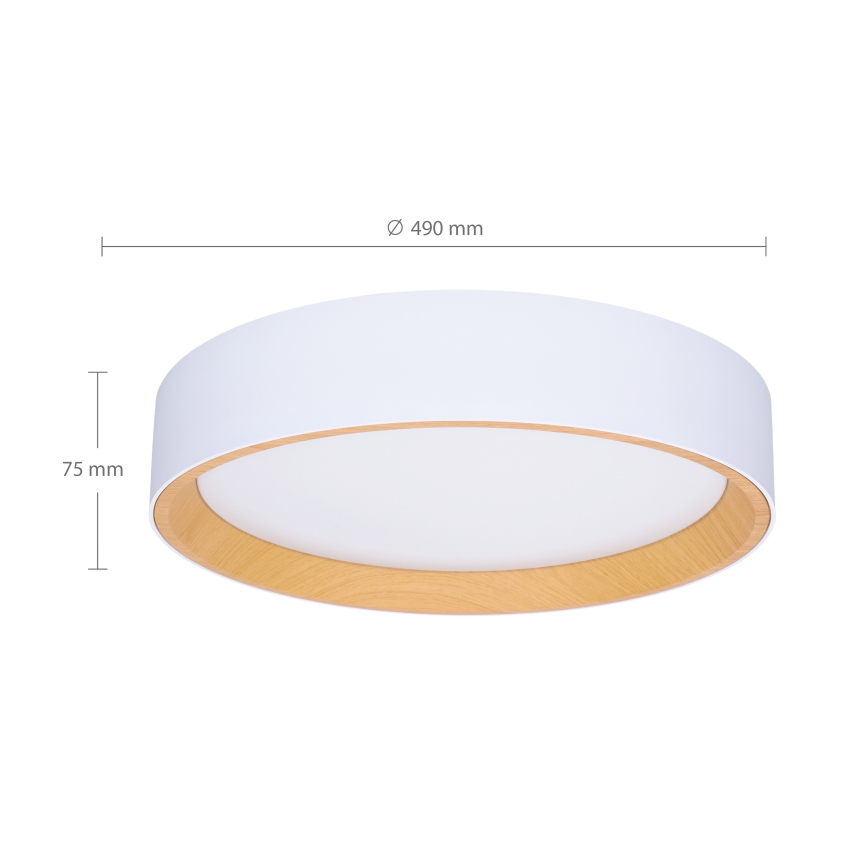Brilagi - Plafón LED regulable LARIOS LED/60W/230V 3000-6500K ø 49 cm blanco + control remoto