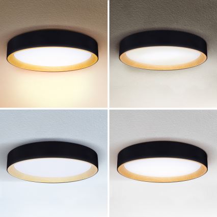 Brilagi - Plafón LED regulable LARIOS LED/60W/230V 3000-6500K ø 49 cm negro + control remoto