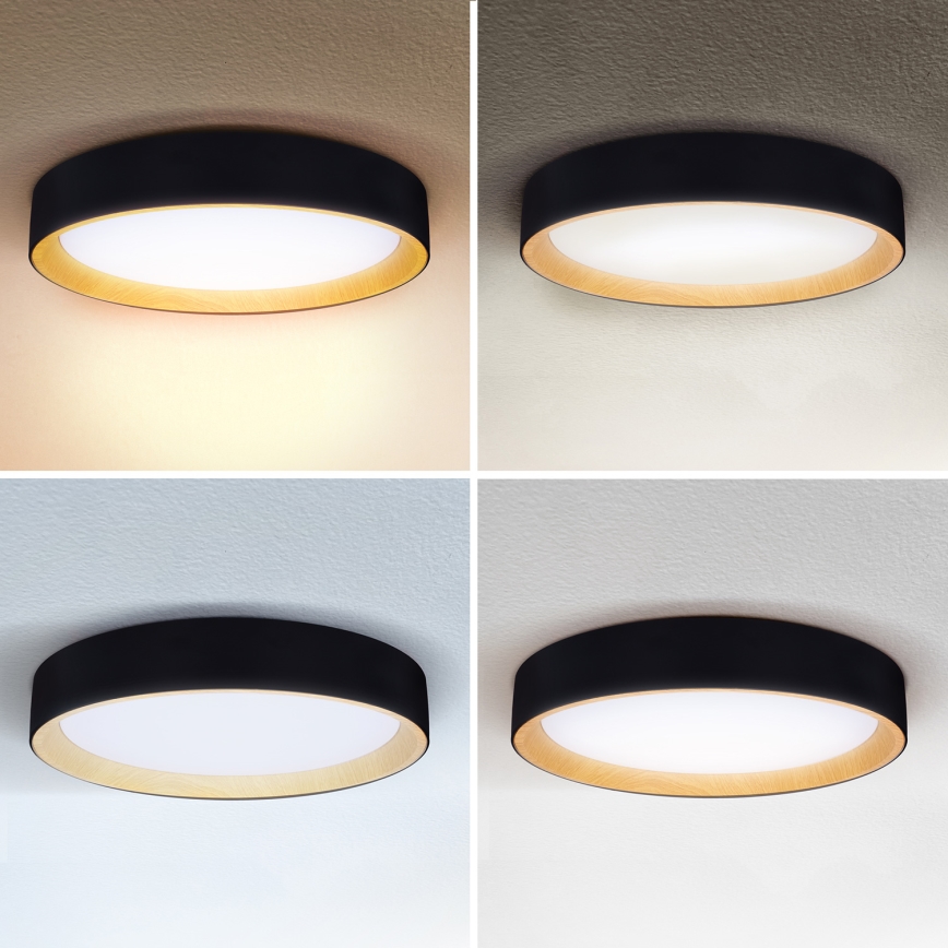 Brilagi - Plafón LED regulable LARIOS LED/60W/230V 3000-6500K ø 49 cm negro + control remoto