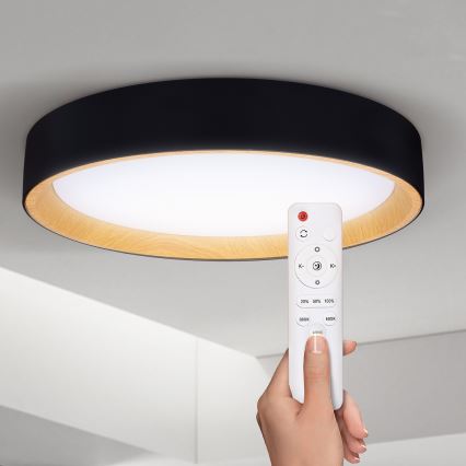 Brilagi - Plafón LED regulable LARIOS LED/60W/230V 3000-6500K ø 49 cm negro + control remoto