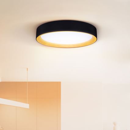 Brilagi - Plafón LED regulable LARIOS LED/60W/230V 3000-6500K ø 49 cm negro + control remoto