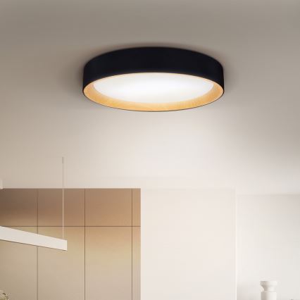 Brilagi - Plafón LED regulable LARIOS LED/60W/230V 3000-6500K ø 49 cm negro + control remoto