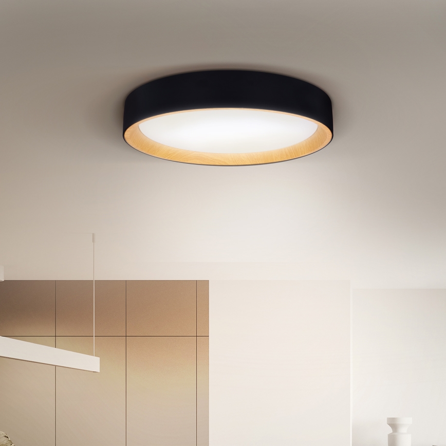 Brilagi - Plafón LED regulable LARIOS LED/60W/230V 3000-6500K ø 49 cm negro + control remoto