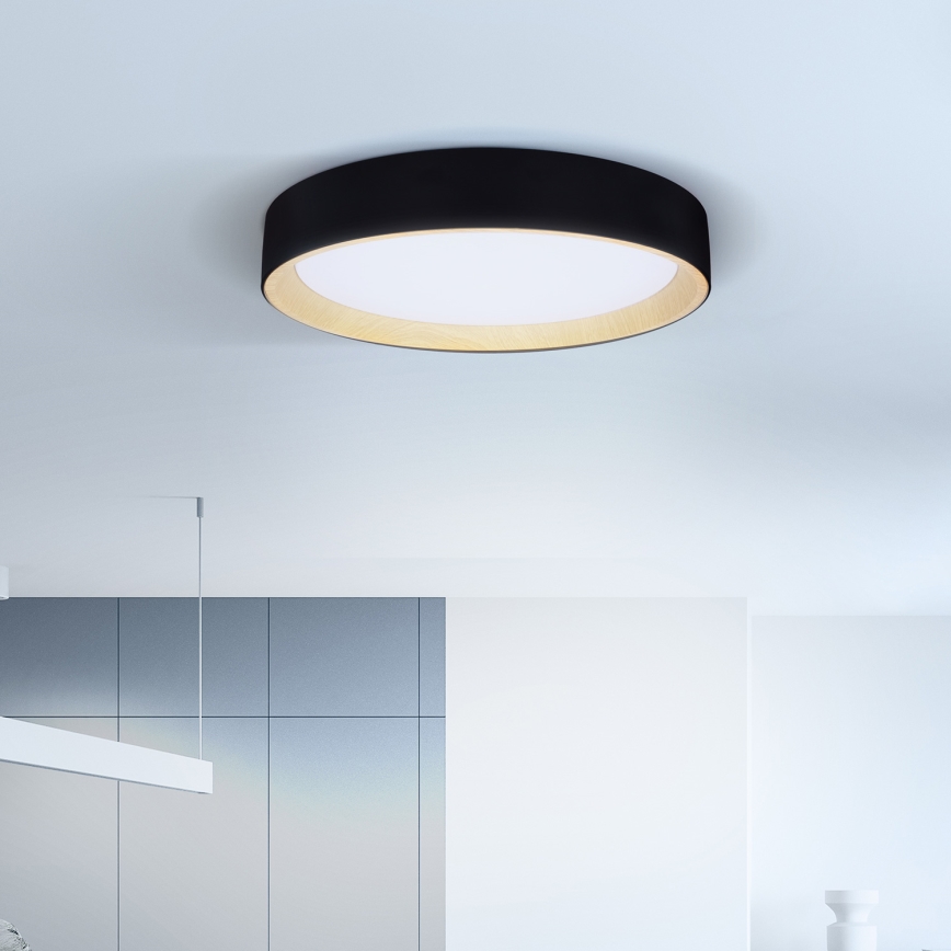 Brilagi - Plafón LED regulable LARIOS LED/60W/230V 3000-6500K ø 49 cm negro + control remoto