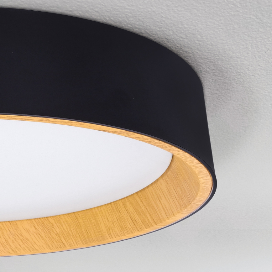 Brilagi - Plafón LED regulable LARIOS LED/60W/230V 3000-6500K ø 49 cm negro + control remoto