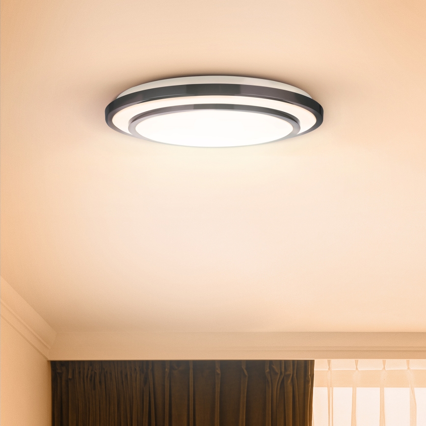 Brilagi - Plafón LED regulable LUCIANO LED/48W/230V 3000-6500K ø 39 cm negro + control remoto