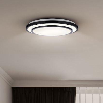 Brilagi - Plafón LED regulable LUCIANO LED/48W/230V 3000-6500K ø 39 cm negro + control remoto