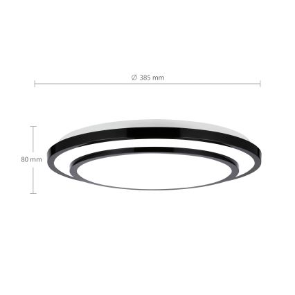 Brilagi - Plafón LED regulable LUCIANO LED/48W/230V 3000-6500K ø 39 cm negro + control remoto