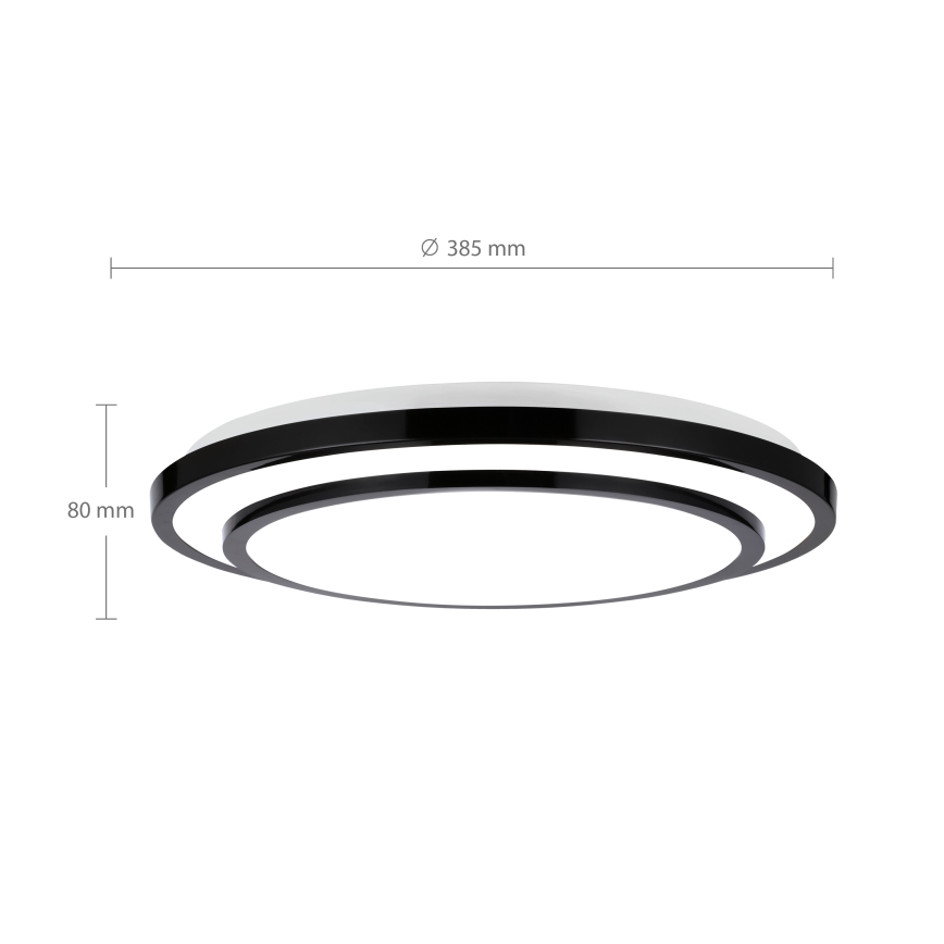 Brilagi - Plafón LED regulable LUCIANO LED/48W/230V 3000-6500K ø 39 cm negro + control remoto