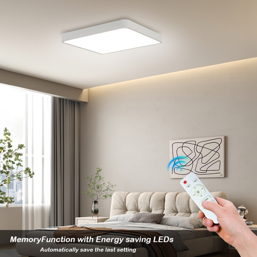 Brilagi - Plafón LED regulable POOL LED/36W/230V 3000-6000K 40x40 cm blanco + control remoto