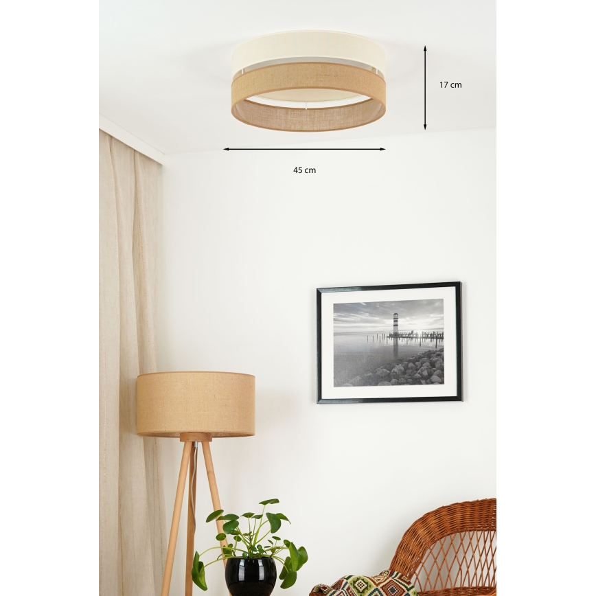 Brilagi - Plafón LED regulable ROYAL YUTE LED/24W/230V diá. 45 cm 3000/4000/6500K beige/color crema  + control remoto