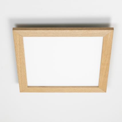 Brilagi - Plafón LED regulable SLIMFRAME WOOD LED/36W/230V 49,5x49,5 cm 3000-6000K marrón + control remoto