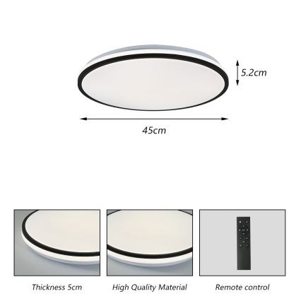 Brilagi - Plafón LED regulable SMART LED/36W/230V 3000-6000K diá. 45 cm Wi-Fi Tuya + control remoto