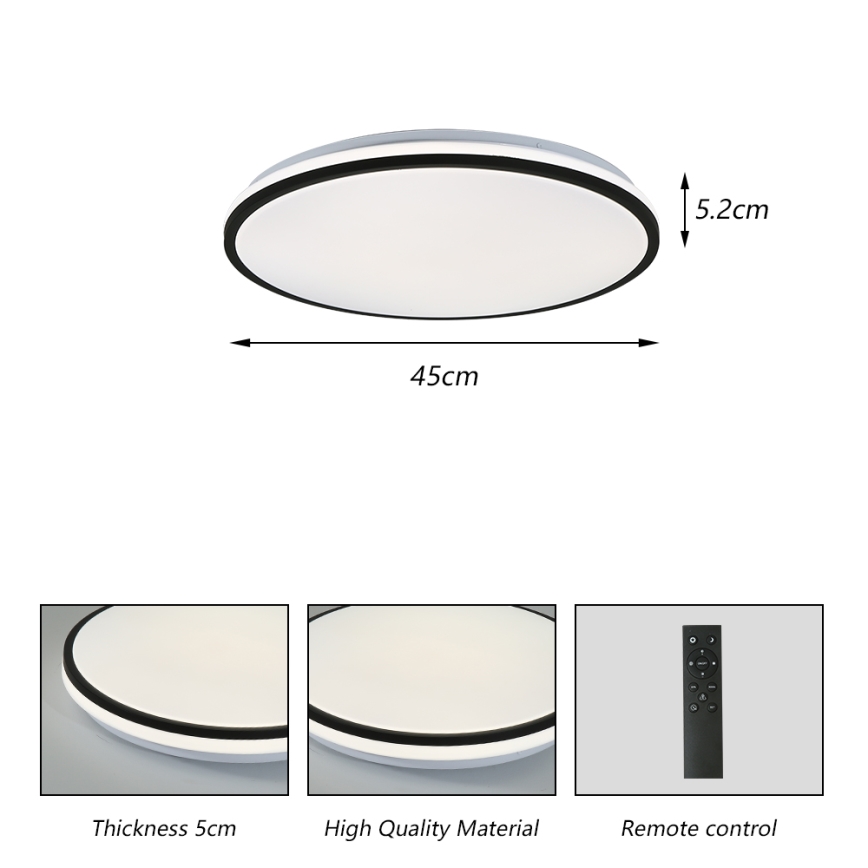Brilagi - Plafón LED regulable SMART LED/36W/230V 3000-6000K diá. 45 cm Wi-Fi Tuya + control remoto