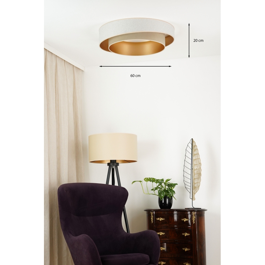 Brilagi - Plafón LED regulable VEGAS SHINE LED/24W/230V diá. 60 cm 3000/4000/6500K color crema/beige + control remoto