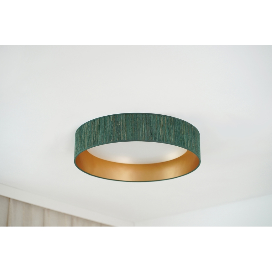 Brilagi - Plafón LED regulable VEGAS SHINE LED/24W/230V 3000/4000/6500K paja verde/dorado + control remoto