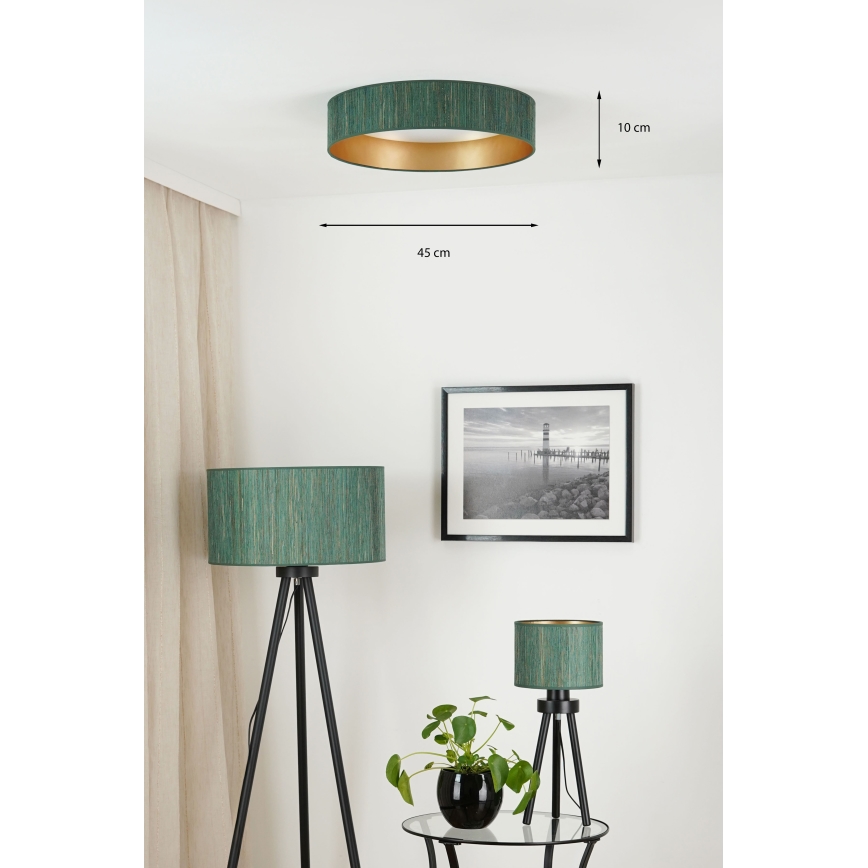 Brilagi - Plafón LED regulable VEGAS SHINE LED/24W/230V 3000/4000/6500K paja verde/dorado + control remoto