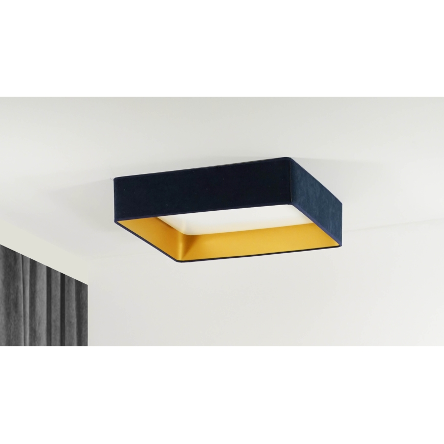 Brilagi - Plafón LED regulable VELVET SQUARE LED/24W/230V 3000/4000/6500K + mando a distancia azul oscuro