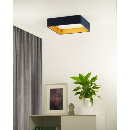 Brilagi - Plafón LED regulable VELVET SQUARE LED/24W/230V 3000/4000/6500K + mando a distancia azul oscuro