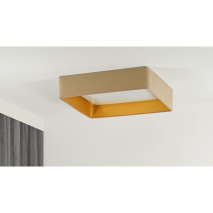 Brilagi - Plafón LED regulable VELVET SQUARE LED/24W/230V 3000/4000/6500K + mando a distancia beige