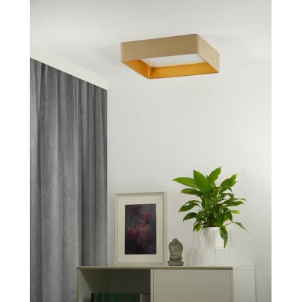 Brilagi - Plafón LED regulable VELVET SQUARE LED/24W/230V 3000/4000/6500K + mando a distancia beige