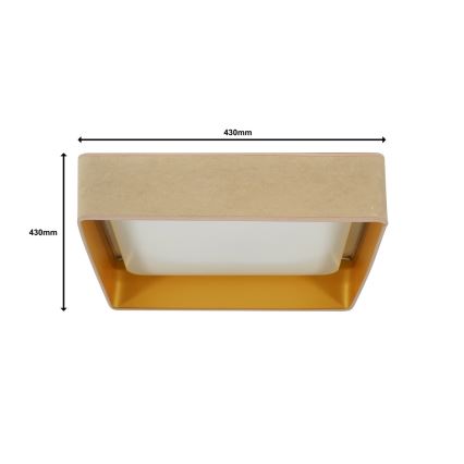 Brilagi - Plafón LED regulable VELVET SQUARE LED/24W/230V 3000/4000/6500K + mando a distancia beige